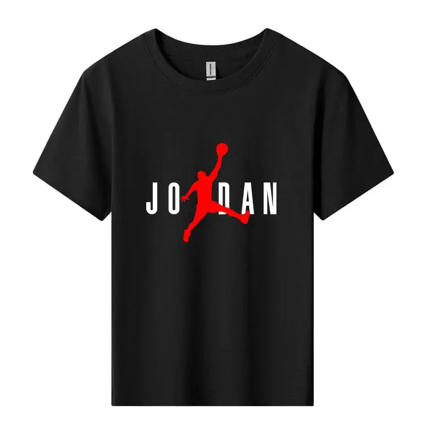 JD Letter Print Summer Cotton Kids Brand Sports Short Sleeve Kids Girls T-shirt Boy Fashion Sports short sleeve Children's Tops - Suncollections