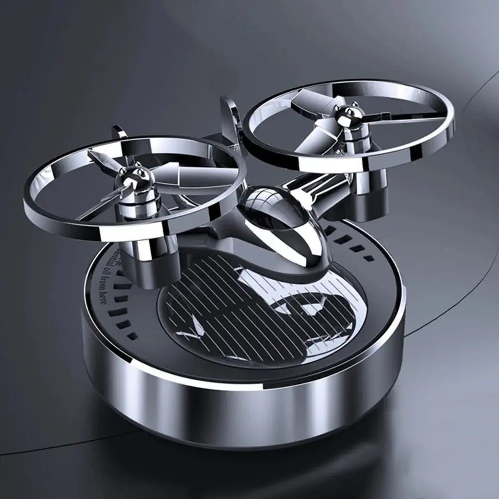 Solar Aircraft Car Decoration Ornaments Solar Powered Rotation Helicopter Car Energy Air Freshener Fragrance Diffuser - Suncollections