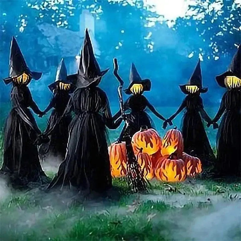 170cm Halloween Light-Up Witches Ghost Halloween Decoration Horror Props Creepy Skeleton For Halloween Decoration Voice Control Suncollections
