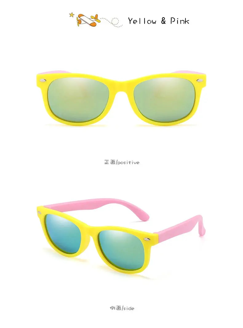 Kids Silicone Round Sunglasses Classic UV400 Eyewear for Boys Girls Computer Goggles Children Sunglasses UV Protection Eyewear - Suncollections