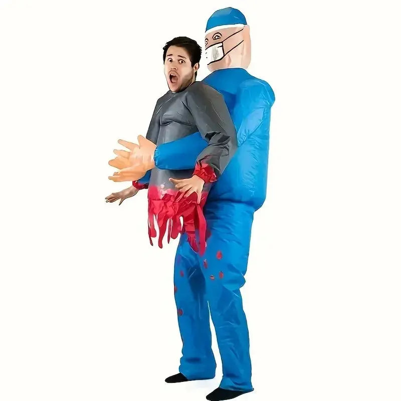 Terrifying Doctor Inflatable Suit Bloody Terrifying Amputation Doctor Inflatable Suit Halloween Carnival Party Funny Costume Suncollections