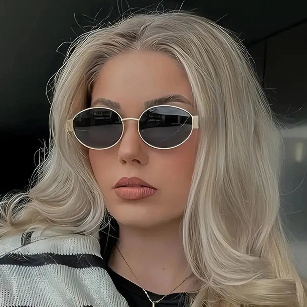 Retro Small Oval Sunglasses Men Women Luxury Metal Round Sun Glasses Male Classic Casual Driving Shades - Suncollections