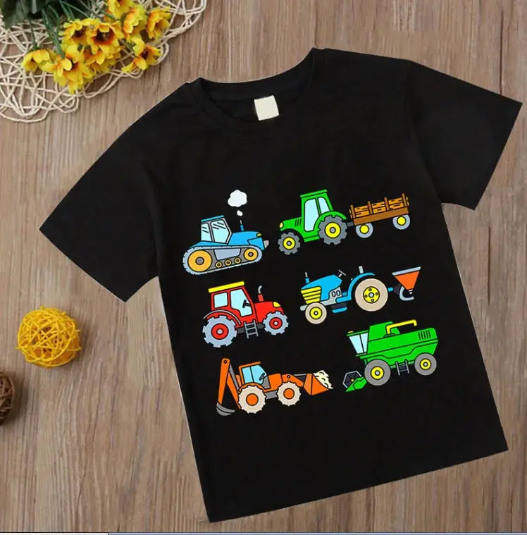 Funny cartoon car tractor T-Shirt Kids - Suncollections