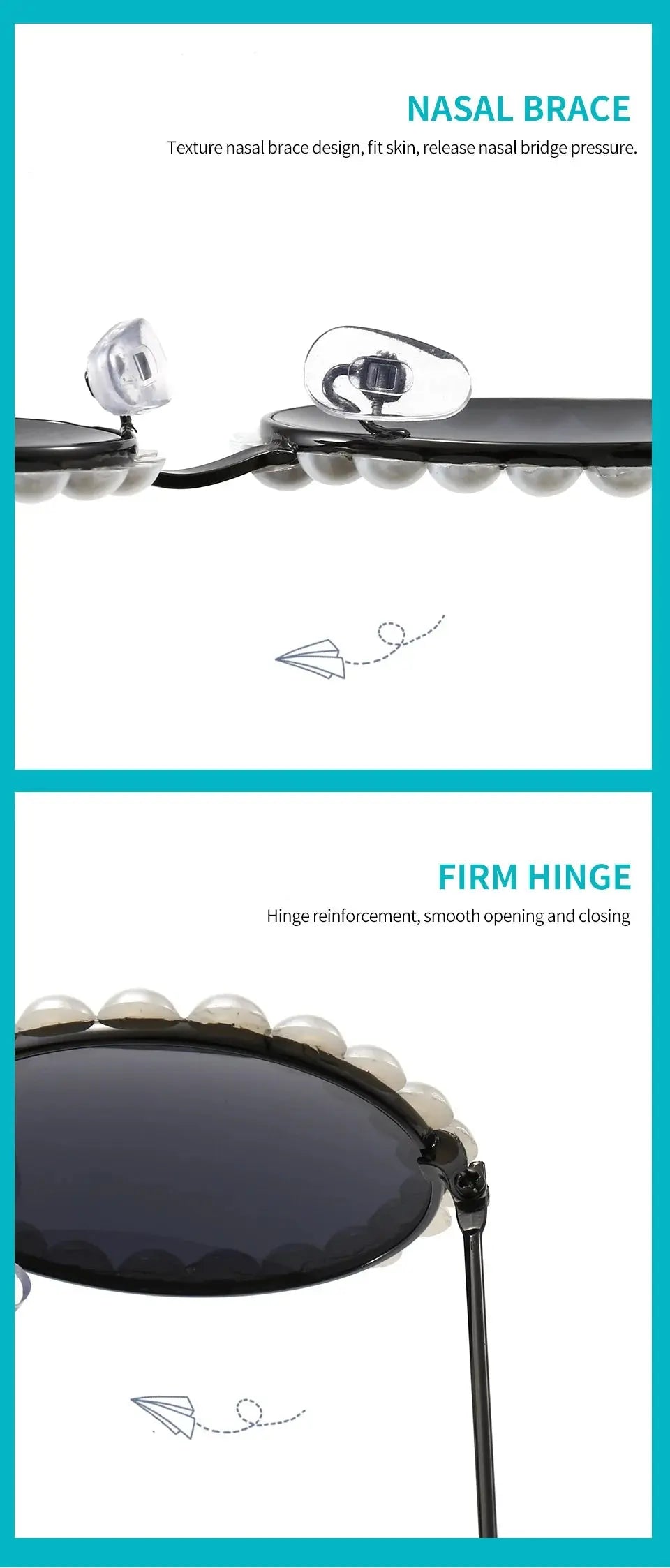 New Children's Circle Form Sunglasses Girl Decorative Pearl Frame Fashion Sun Glasses Cute Baby Outdoor Sunshade Eyewear UV400 - Suncollections