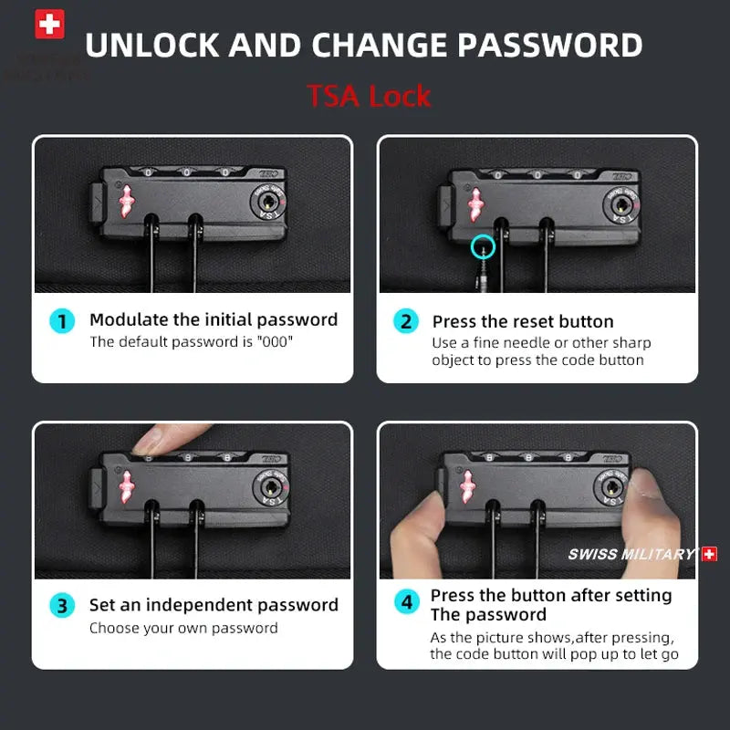 Swiss Military Brand Laptop Backpack Anti-theft Waterproof Casual Backpack USB Charging Men Business Travel Bag Backpack Mochila - Suncollections