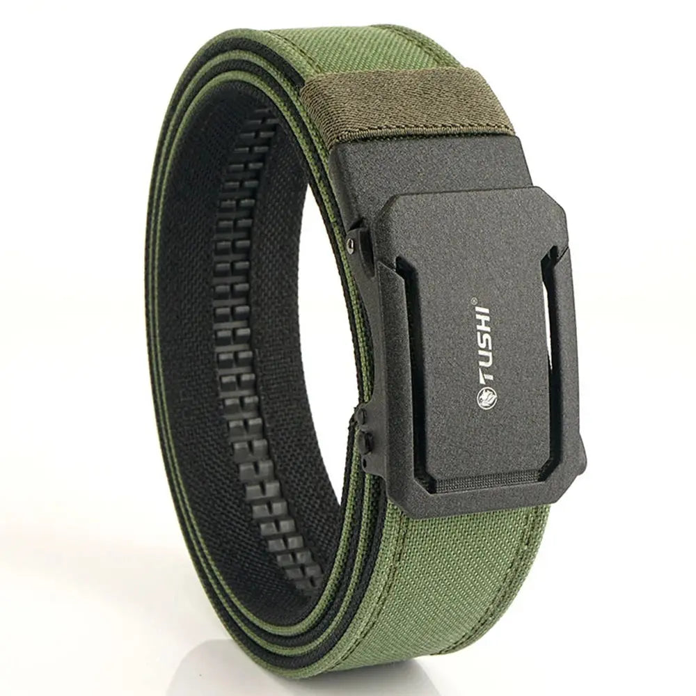 TUSHI Mens Belt Automatic Metal Buckle IPSC Gun Belt Tactical Canvas Webbing Military Belt Outdoor Work Business Belt Nylon Belt - Suncollections