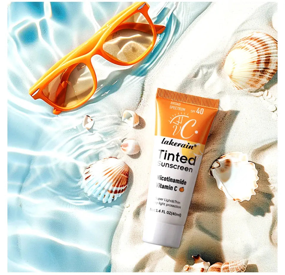 Vitamin C Tinted Sunscreen With SPF 40 Hydrating Mineral Sunscreen With Zinc Oxide & Titanium UV Protectio Dioxide Healthy Glow - Suncollections