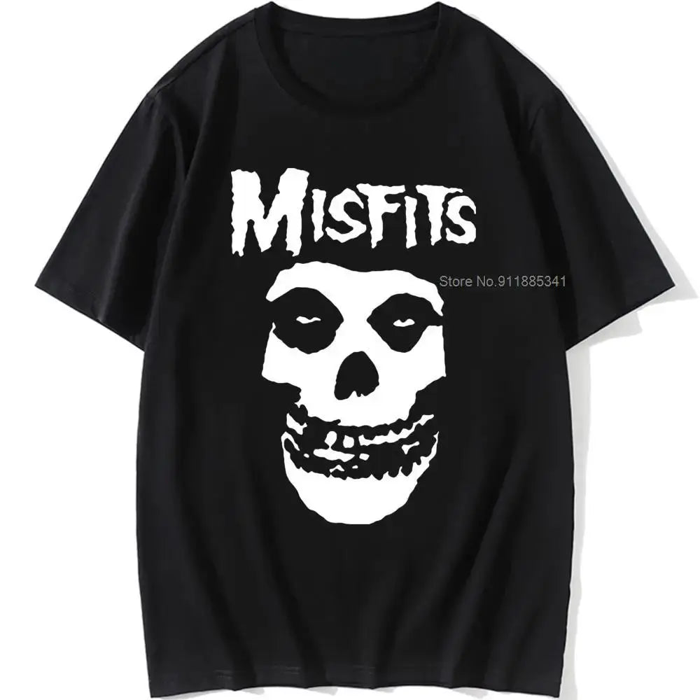 new men's hip-hop punk skull misfits brand cotton short-sleeve T-shirt marve - Suncollections