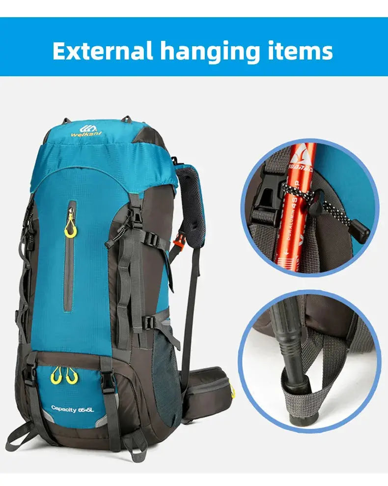 70L Camping Backpack Large Capacity Hiking Travel Outdoor Sports Waterproof Trekking Climbing Mountaineering Double Shoulder Bag - Suncollections