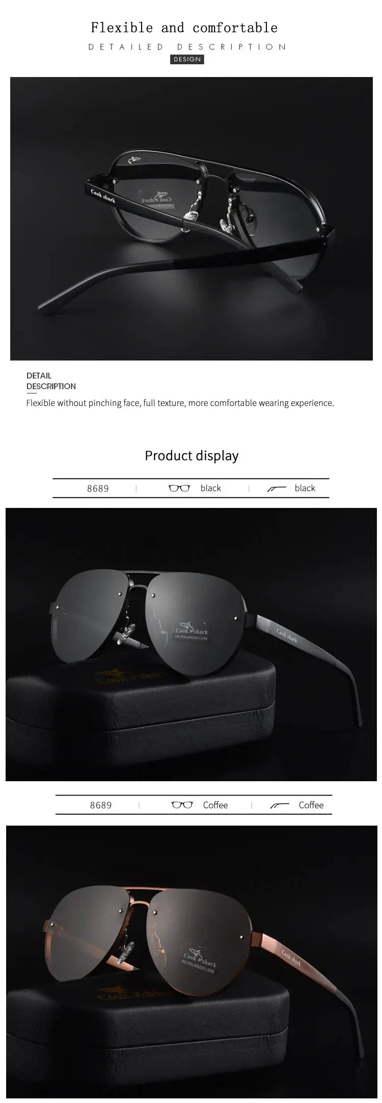 Cook's color-changing sunglasses polarized sunglasses for men's driving day and night dual-purpose driving mirror fishing glasse - Suncollections