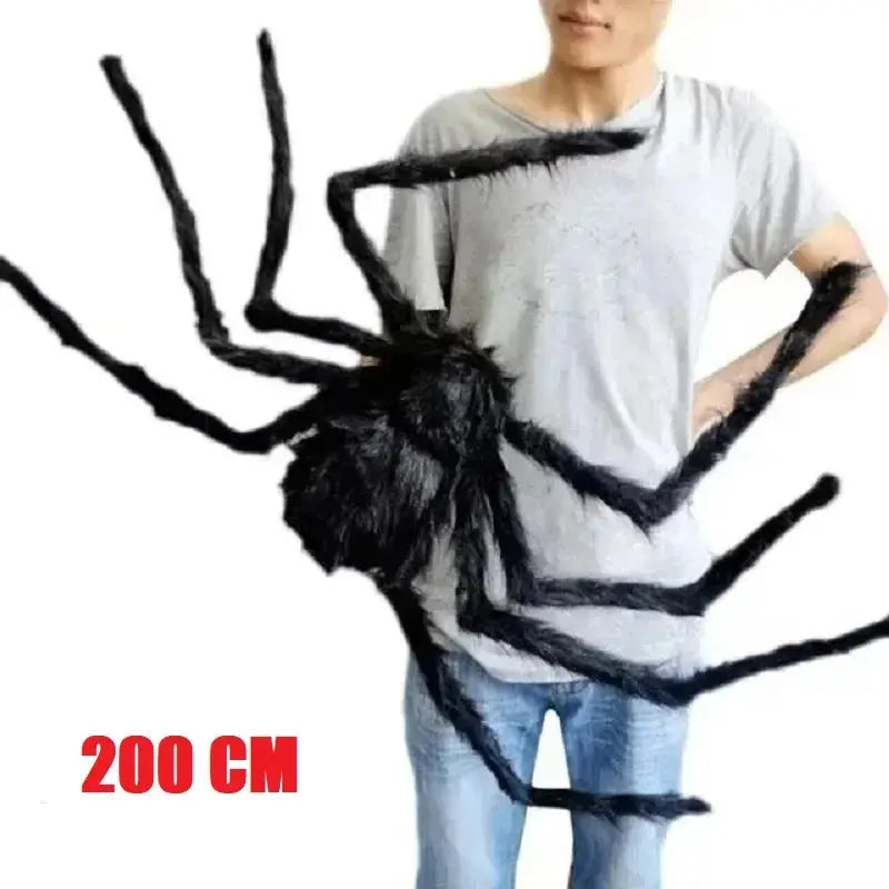 Halloween Big Plush Spider Horror Halloween Decoration Party Prop Outdoor Giant Spider Decor 30-200cm Chamber Prank Black Spider Suncollections