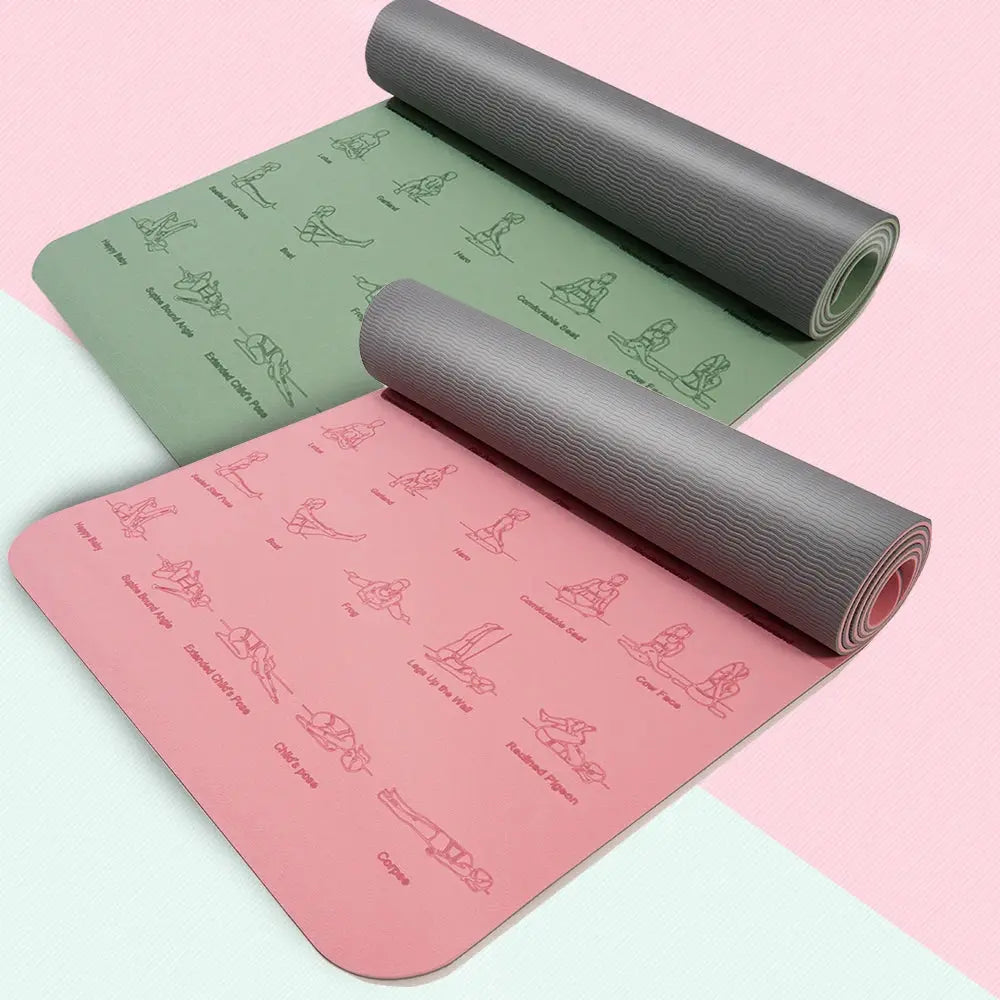TPE Yoga Mat 183cm*57cm Eco-friendly Non-Slip Sports Fitness Mat For Exercise Yoga And Pilates Gymnastics Mat Fitness Equipment - Suncollections