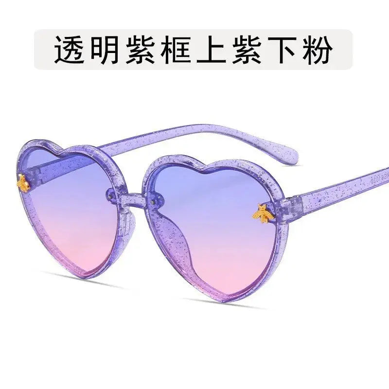 Fashion Heart Kids Sunglasses Children Retro Cute Pink Cartoon Sun Glasses Frame Girls Boys Baby Sunglasses UV400 Eyewear - Suncollections