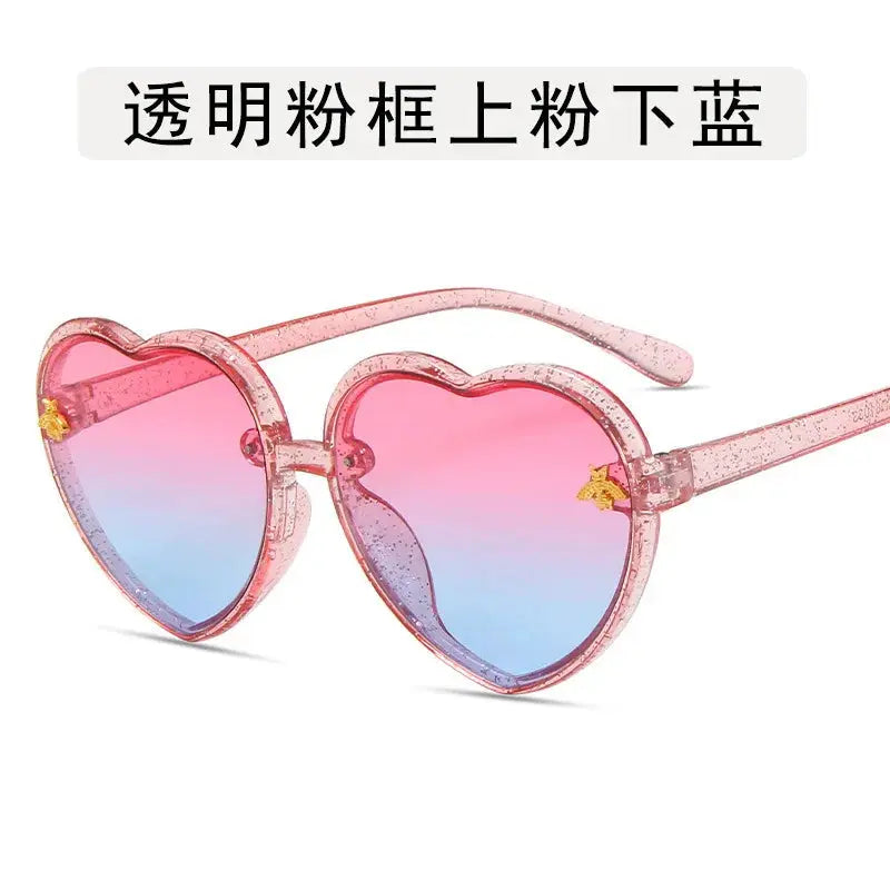Fashion Heart Kids Sunglasses Children Retro Cute Pink Cartoon Sun Glasses Frame Girls Boys Baby Sunglasses UV400 Eyewear - Suncollections