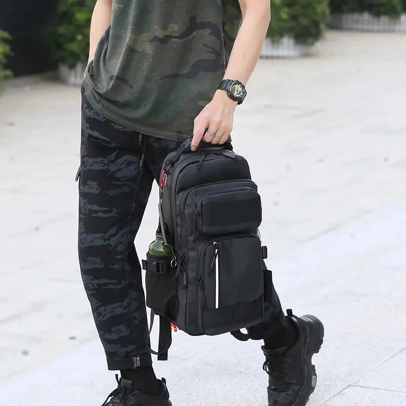 Fishing Lure Bag Men Waterproof Molle Fishing Rod Box Backpack Multi-functional Outdoor Travel Hiking Camping Shoulder Backpack - Suncollections