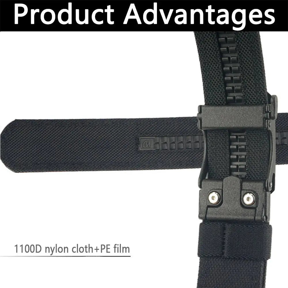 TUSHI Mens Belt Automatic Metal Buckle IPSC Gun Belt Tactical Canvas Webbing Military Belt Outdoor Work Business Belt Nylon Belt - Suncollections