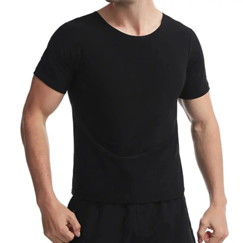 Sauna Sweat Shirt for Men Short Sleeves Body Shaper Gym Exercise Fitness - Suncollections