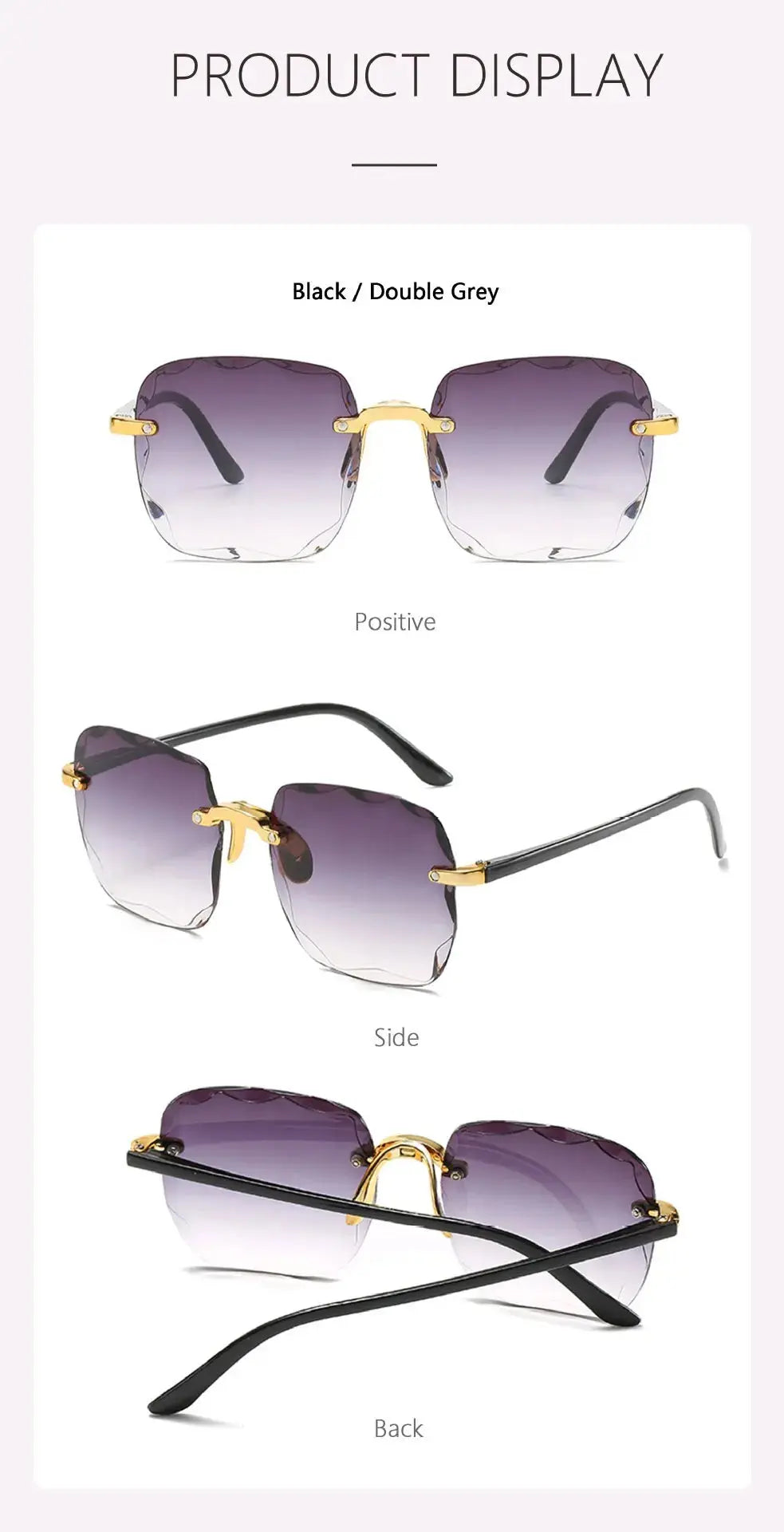 Square Frameless Classic Gradient Women Sunglasses - Suncollections