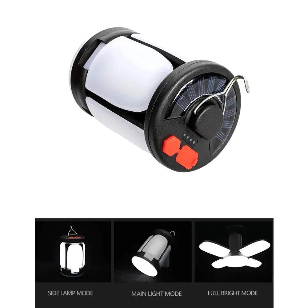High Power Solar LED Camping Lantern Rechargeable 4500mAh 1000LM Emergency Power Bank Foldable 6 Light Modes for Camping Fishing - Suncollections