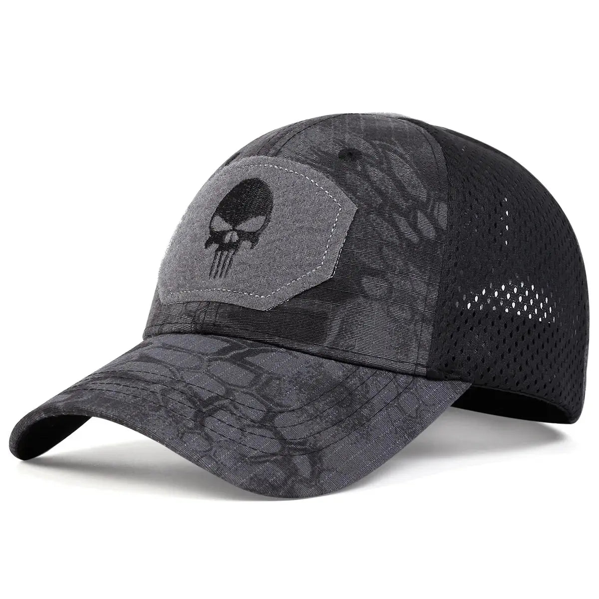 Unisex Skull Embroidered Top with Patch Breathable Baseball Caps Spring and Autumn Outdoor Adjustable Casual Hat Sunscreen Hat - Suncollections