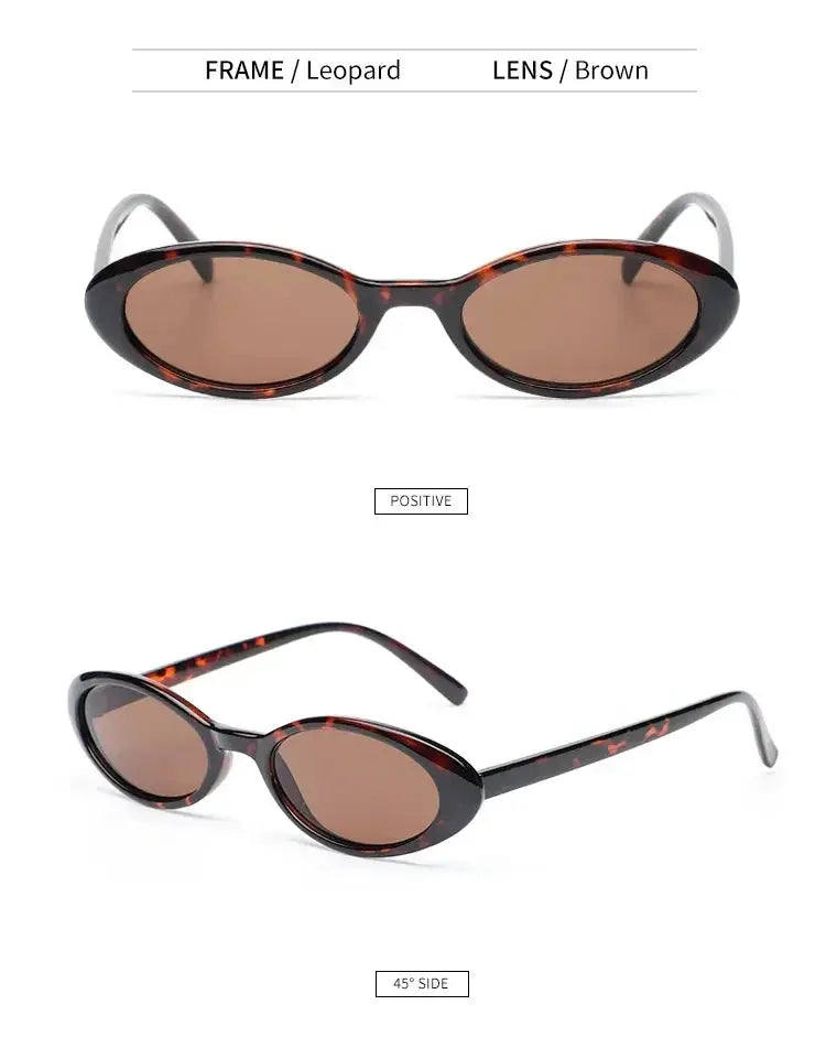 2024 New Sexy Women's Sunglasses Small Oval  Sunglasses Fashion Leopard Brown Sun Glasses Luxury Brand Designer Retro Sunglasses - Suncollections