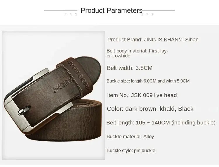 Belt men's genuine leather, genuine cowhide - Suncollections