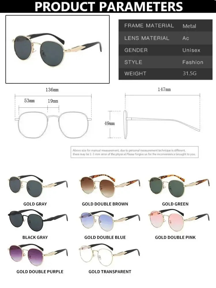 Vintage Round Metal Sunglasses Women New Fashion Retro UV400 - Suncollections