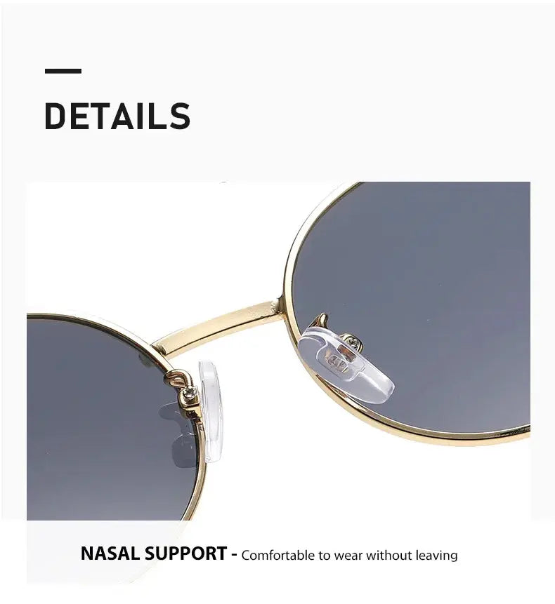 Fashion Oval Sunglasses Women Retro Trend Outdoor Metal Sun Glasses High Quality Classic Men Luxury Brand Eyewear UV400 Goggles - Suncollections