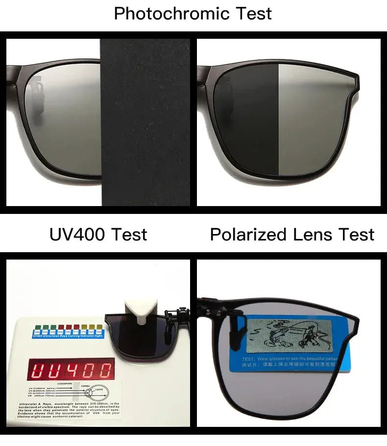 Polarized Clip On Sunglasses Men Car Driver Goggles Night Vision Glasses Anti Glare Vintage Square Glasses Oculos - Suncollections