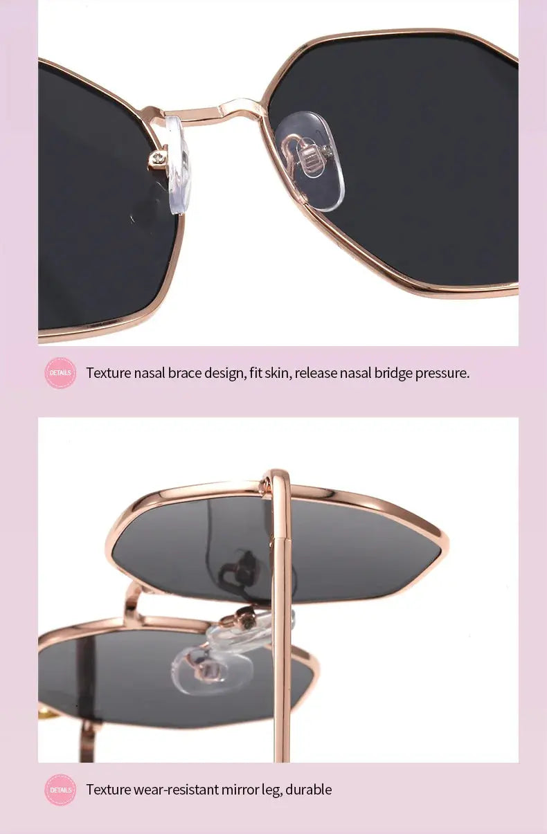 Trendy Fashion Boys and Girls Bow Metal Sunglasses B010 Polygon Trend Children's Sun Glasses Kids Outdoor UV400 Eyewear - Suncollections