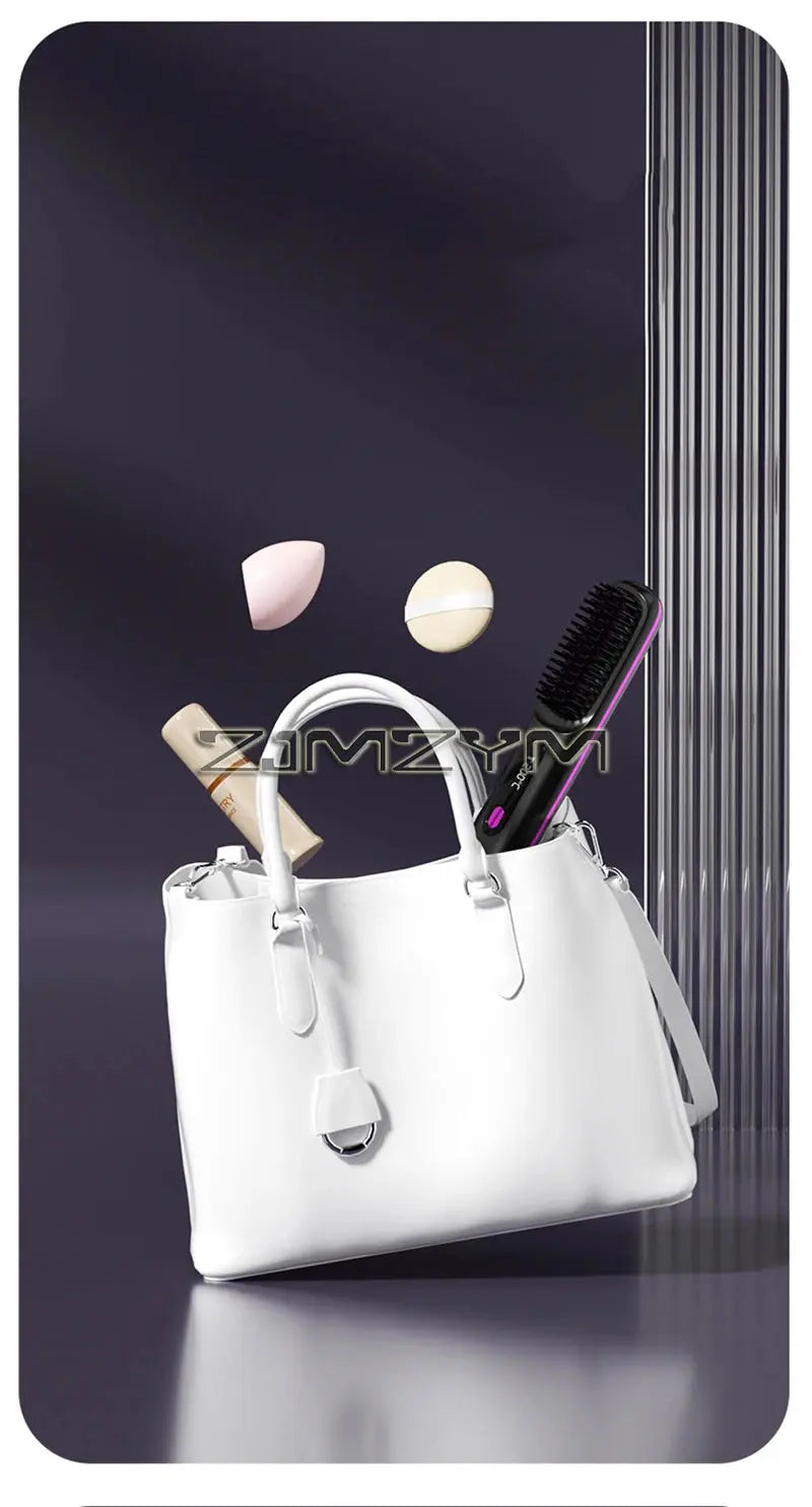 Wireless Hair Straighter Portable Flat Hair Straightener With LCD Screen Digital Display Straight & Curly Hair Hairdressing Tool Suncollections