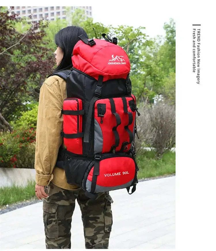 90L Waterproof Hiking Camping Backpack Trekking Bag Rucksack Large Capacity Travel Outdoor Sports Bags Camping Equipments - Suncollections