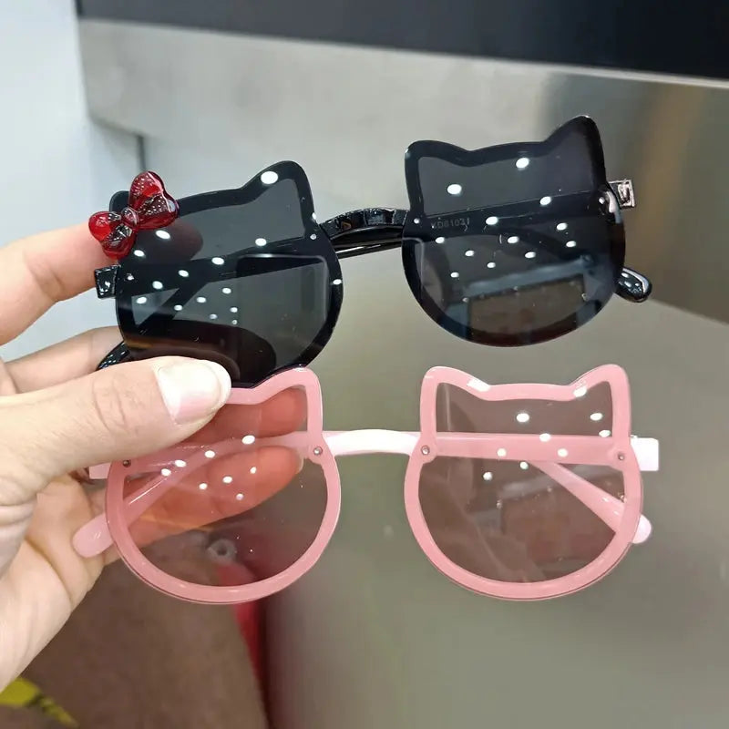 Summer Children Cute Kitty Sunglasses Acrylic Bow Outdoor UV Protection Sun Glasses Baby Girls Classic Kids Boy UV400 Eyewear - Suncollections