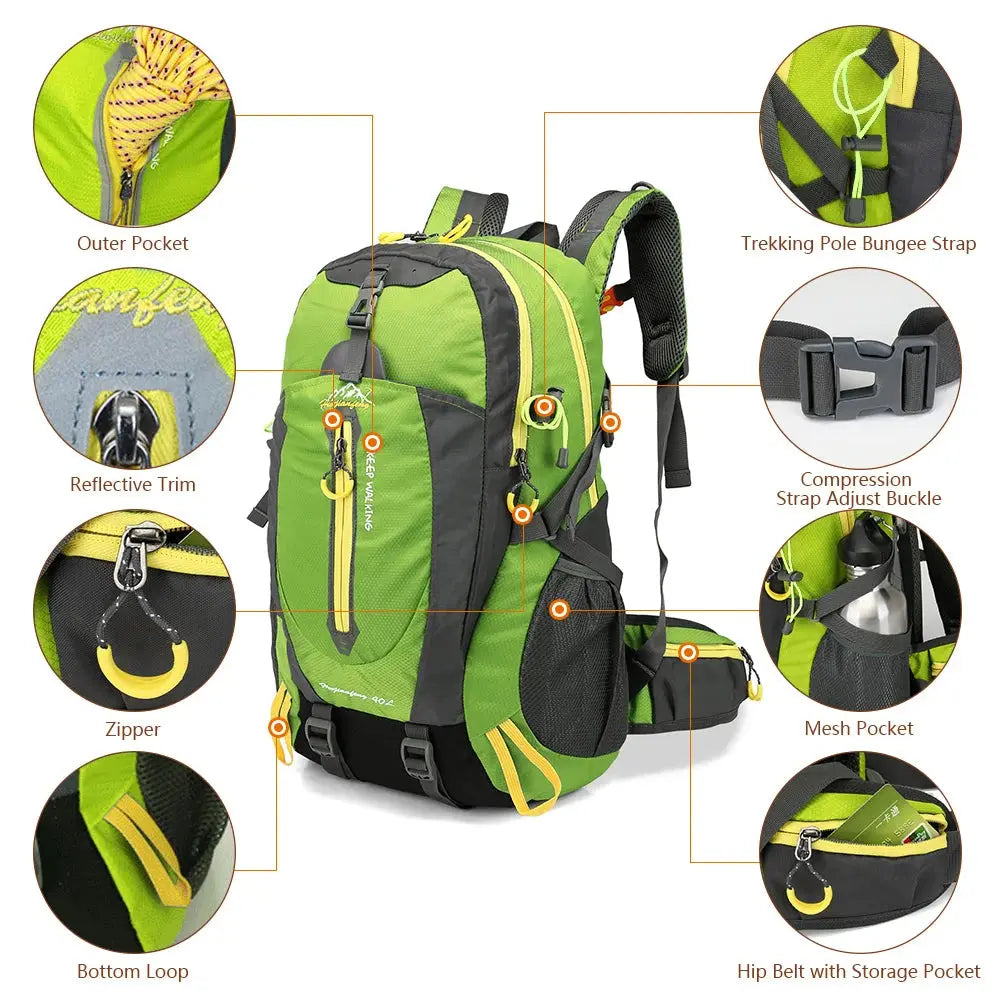 40L Water Resistant Travel Backpack - Suncollections