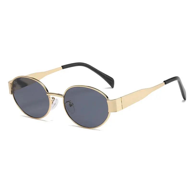 Retro Small Oval Sunglasses Men Women Luxury Metal Round Sun Glasses Male Classic Casual Driving Shades - Suncollections