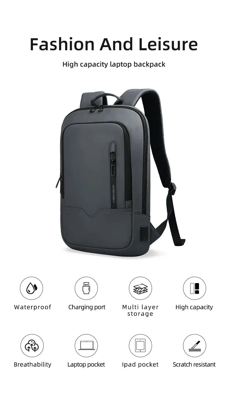 Heroic Knight Laptop Work Backpack Slim Men Waterproof Multifunctional 15.6"17" Business Trip Backpack Fashion Male School Bag - Suncollections