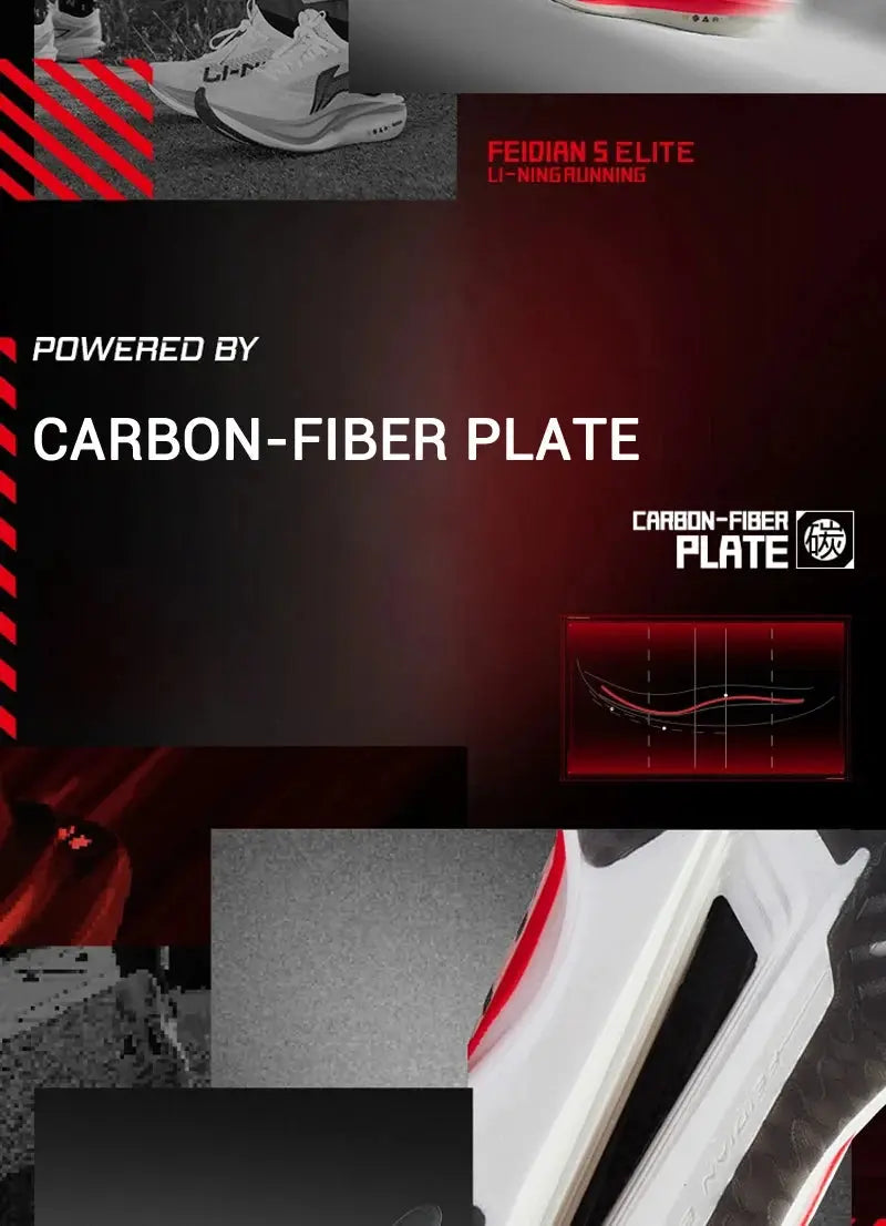 Li-Ning Men Women FEIDIAN 5 ELITE Racing Running Shoes SUPER BOOM LiNing CARBON-FIBER PLATE Shoes Anti-Slip Sneakers ARMV003 Suncollections