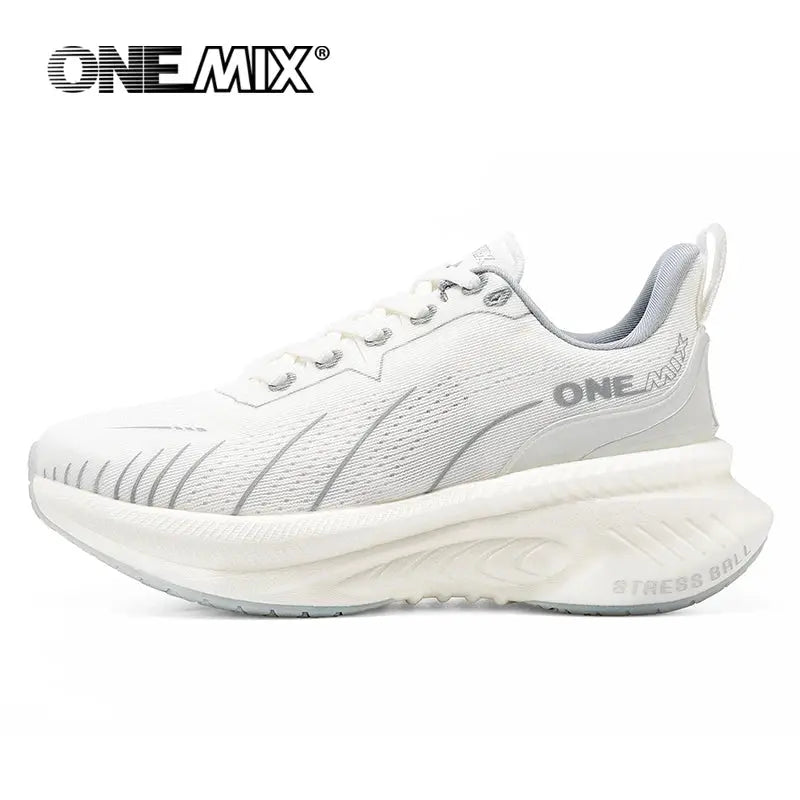 ONEMIX White Road Running Shoes for Men Air Cushion Outdoor Sport Shoes Male Trainers Summer Jogging Shoes Women Footwear Suncollections