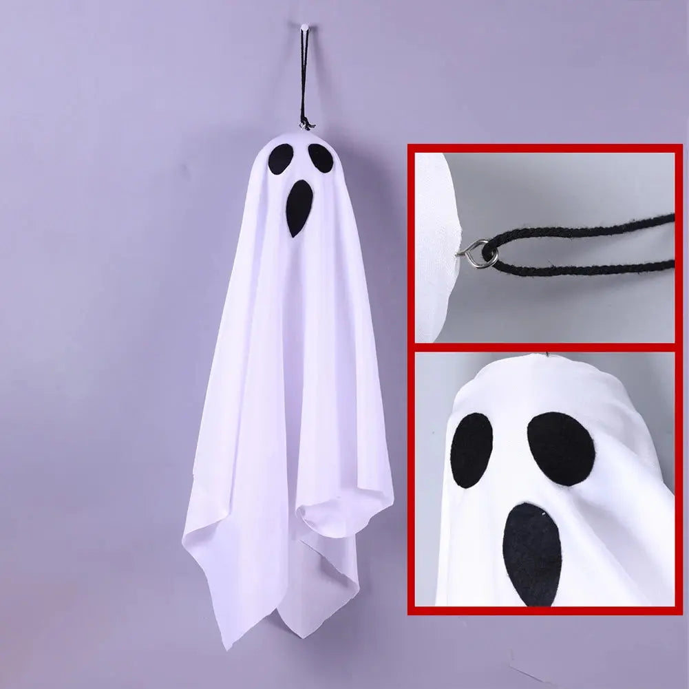 Halloween Glowing White Ghost LED Hanging Ghosts Horror Props with Fairy Light Indoor Outdoor Haunted House Halloween Decoration Suncollections