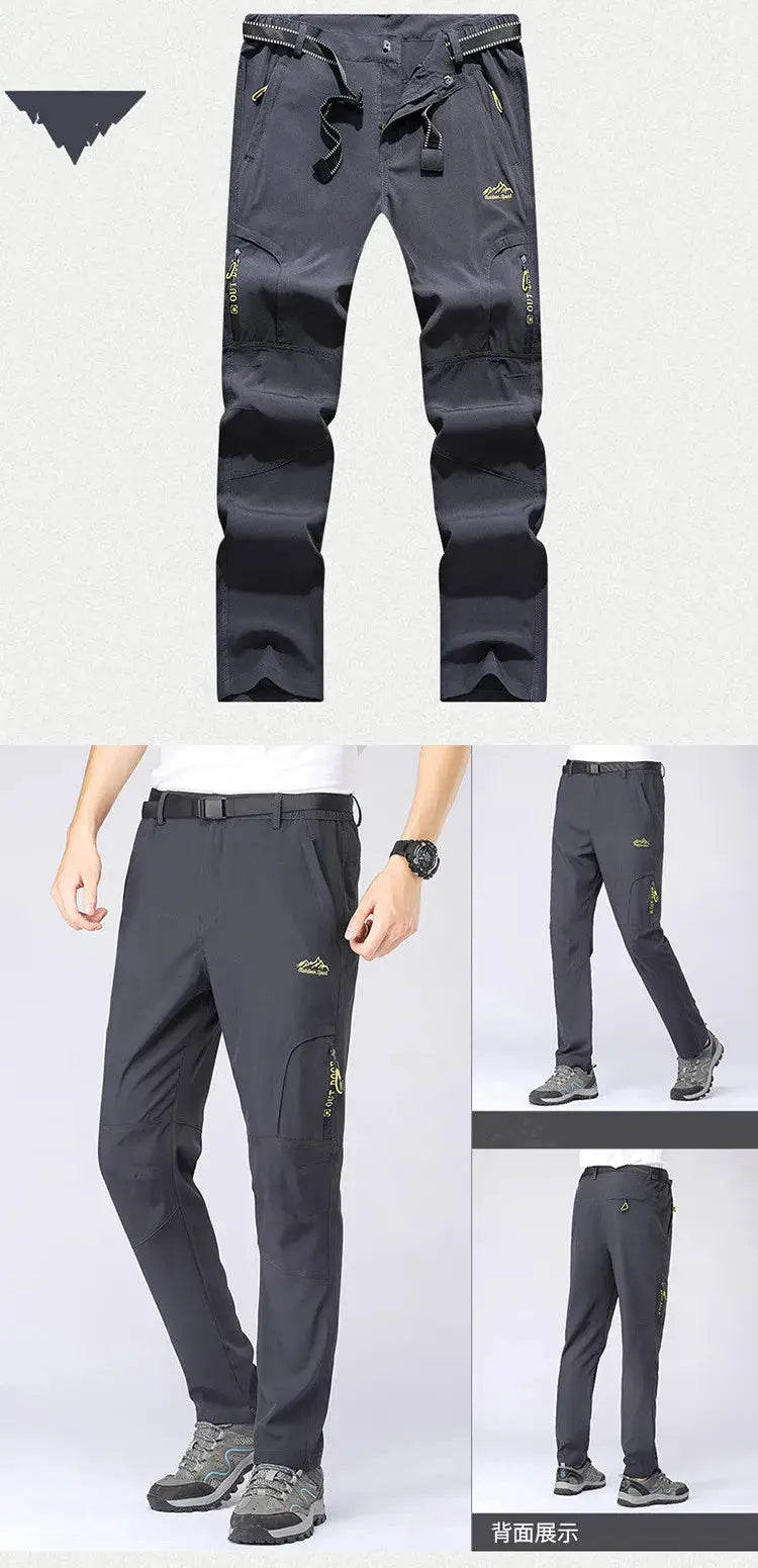 Men Spring Stretch Waterproof Casual Pants Summer Breathable Quick Dry Outdoor Male Hiking Camping Tactical Cargo Long Trousers Suncollections