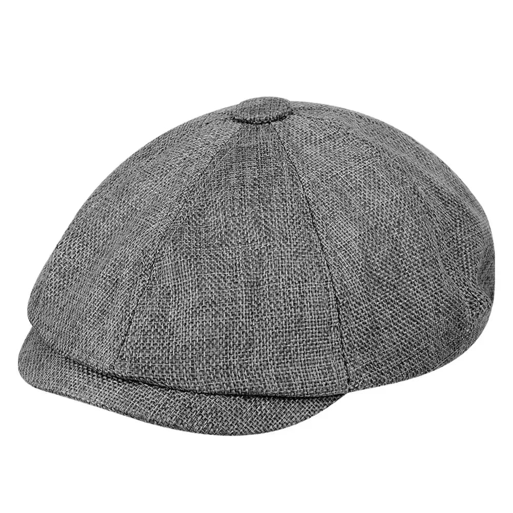 Men Newsboy Hats Peaky Autumn Vintage Herringbone Octagon Cap Women Casual Stripe Berets Gatsby Flat Hat - Suncollections
