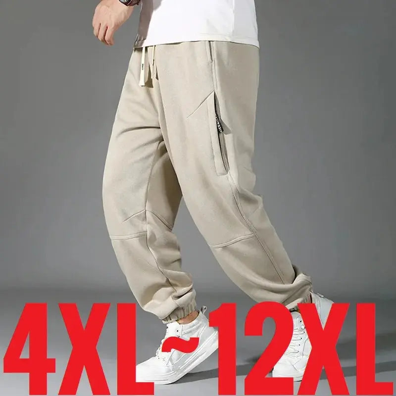 Extra Big Size Men's Pants Elastic Waist Loose Fit Jogger Male Spring Plus Large Sweatpant Fat 12XL Baggy Sport Trouser 10XL 9XL Suncollections