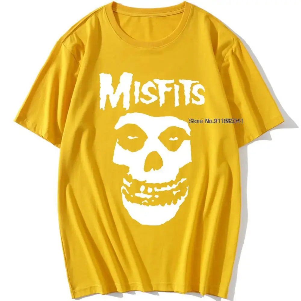 new men's hip-hop punk skull misfits brand cotton short-sleeve T-shirt marve - Suncollections