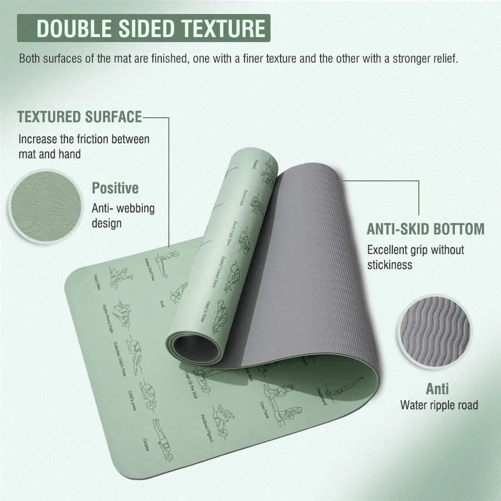 TPE Yoga Mat 183cm*57cm Eco-friendly Non-Slip Sports Fitness Mat For Exercise Yoga And Pilates Gymnastics Mat Fitness Equipment - Suncollections