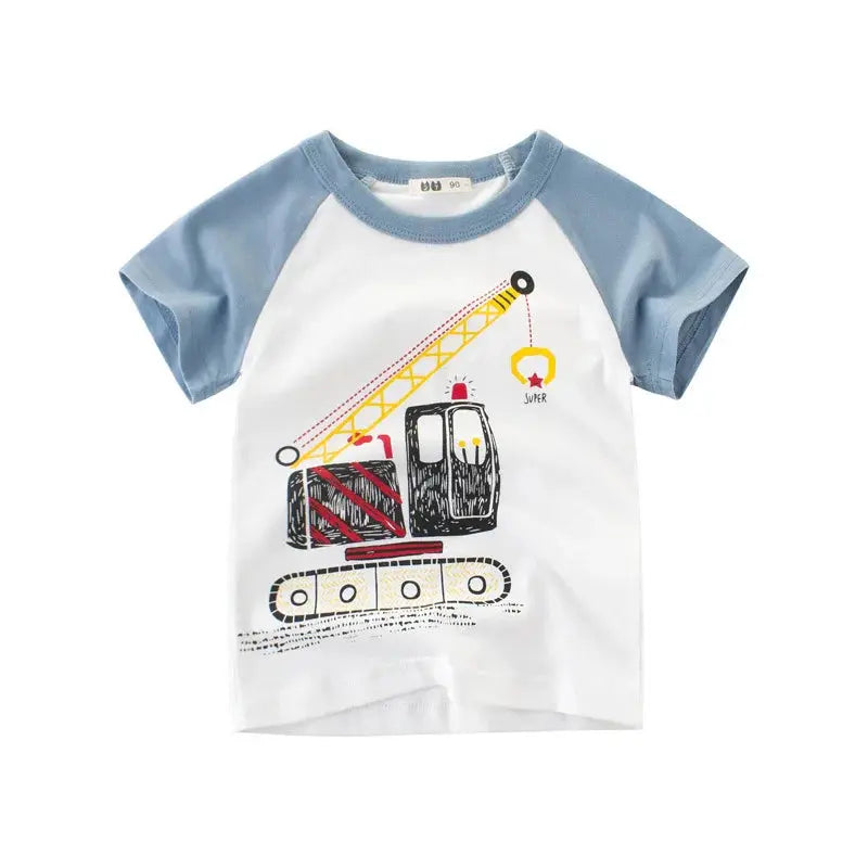 Children Short Sleeve T-shirts Korean Version Kids Clothing Boy Baby Cotton Tees 2-9 Years Summer Cartoon Tops - Suncollections