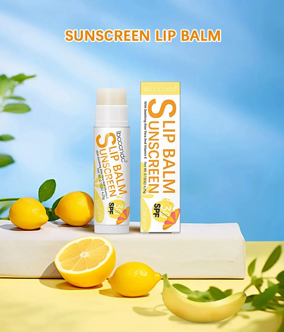 1 Piece Sunscreen Lip Balm SPF 30 UVA Protection Lips Moisturizer Watermelon Coconut Banana Flavor Colorless Lipstick Sun Care - Suncollections