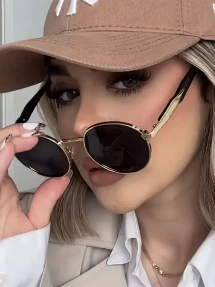 Vintage Round Metal Sunglasses Women New Fashion Retro UV400 - Suncollections