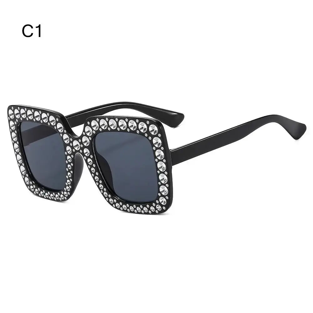 Luxury Children Fashion Sunglasses For Boys Girls Kids Sparkling Rhinestone Stylish Goggles Square Sun Glasses Decorative UV400 - Suncollections