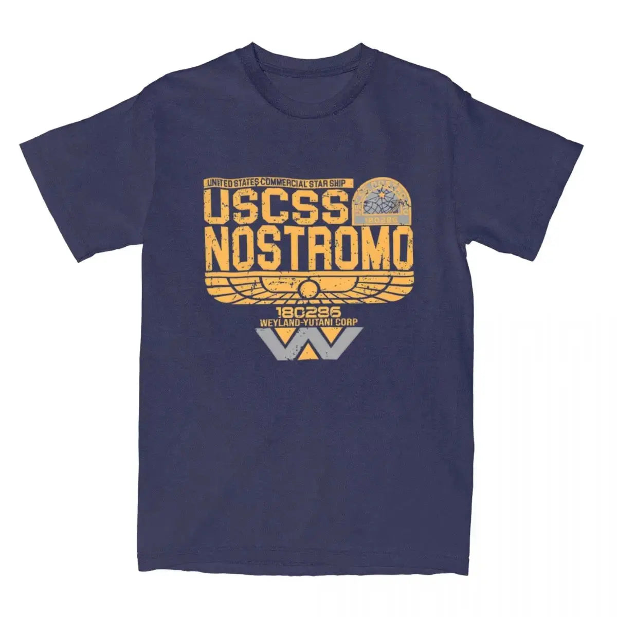 Funny Nostromo Aged Classic T-Shirt for Men O Neck 100% Cotton Casual Short Sleeve Tees Plus Size Clothing Tops Harajuku O-Neck - Suncollections