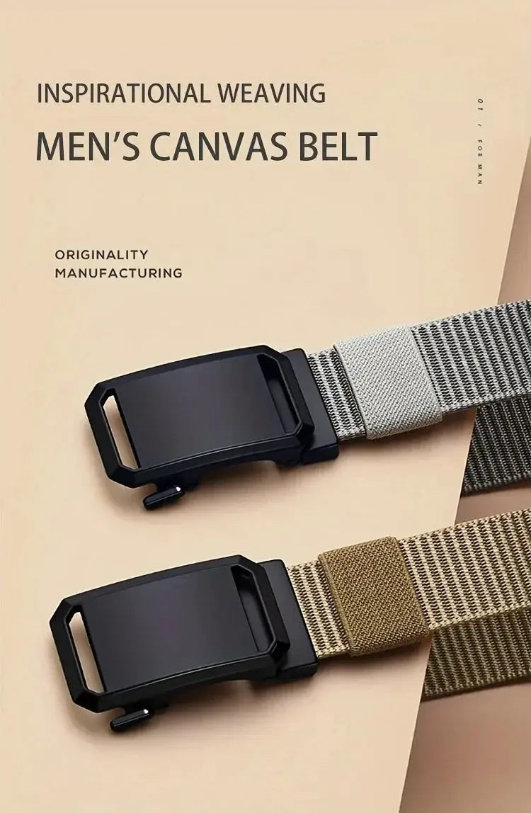 New Automatic Buckle Belt, Canvas Tactical Workwear - Suncollections